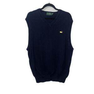 The Masters Augusta Amen Corner 100% Pima Cotton Blue Sweater Vest Sz L Golf